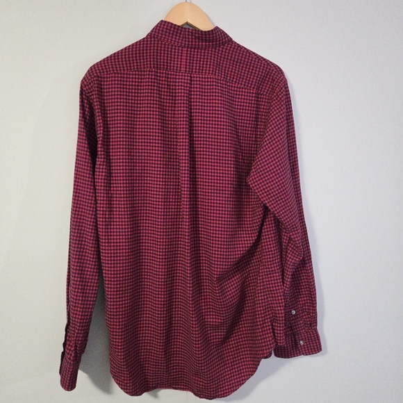 Ralph Lauren Slim Fit Men's Large Red 💯 Cotton Long Sleeve Shirt - Picture 2 of 8